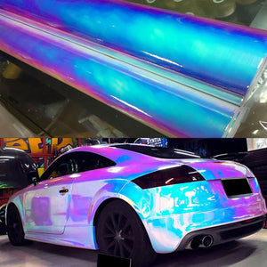 37CM 50CM Width Holographic Opal White Chrome Vinyl Sheet