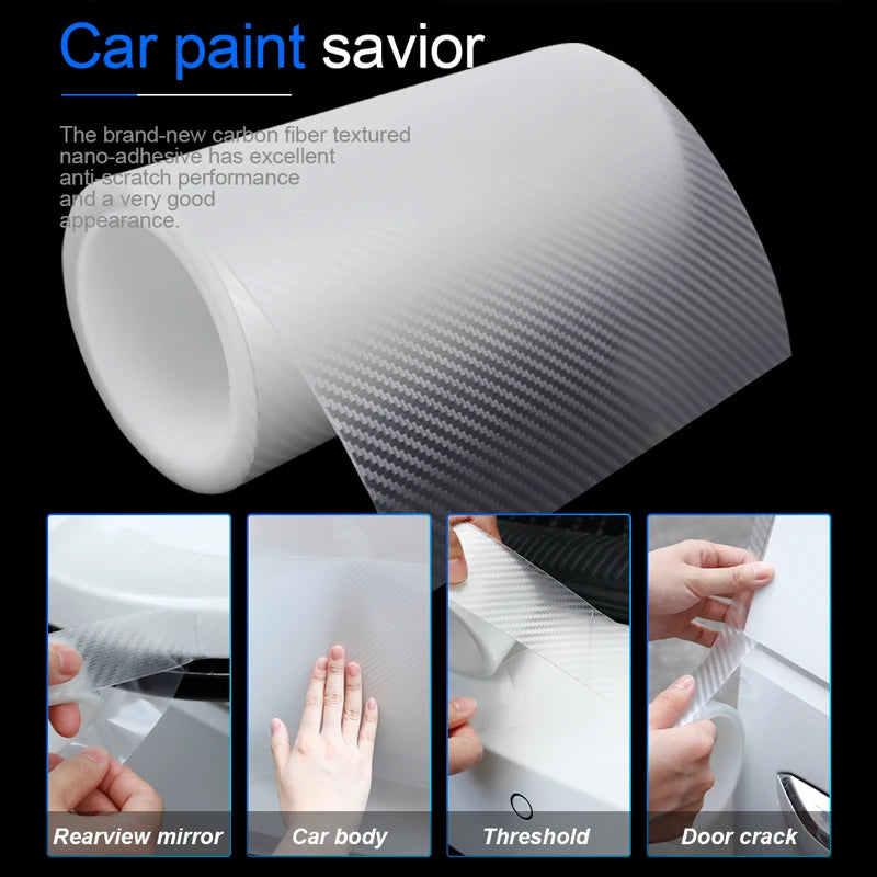For Bumper Trunk Household Transparent Carbon Fiber Sticker Door