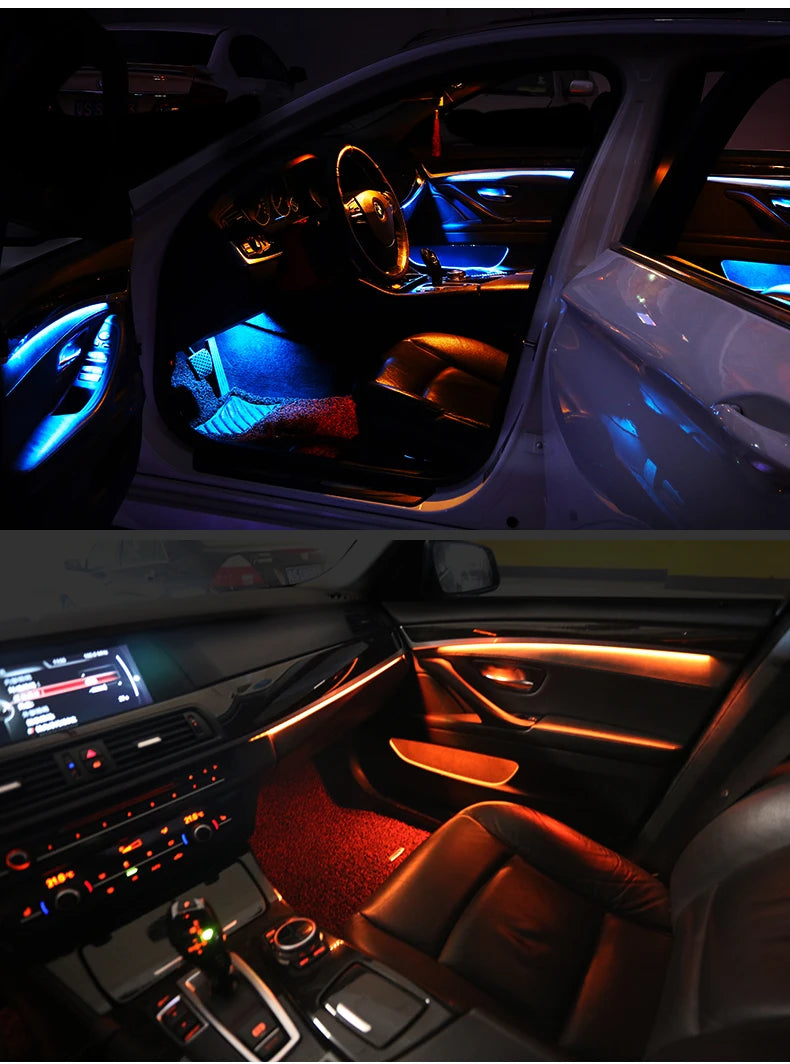 For BMW 5 Series F10 F11 Interior Neon Ambient 12V RGB Stripe