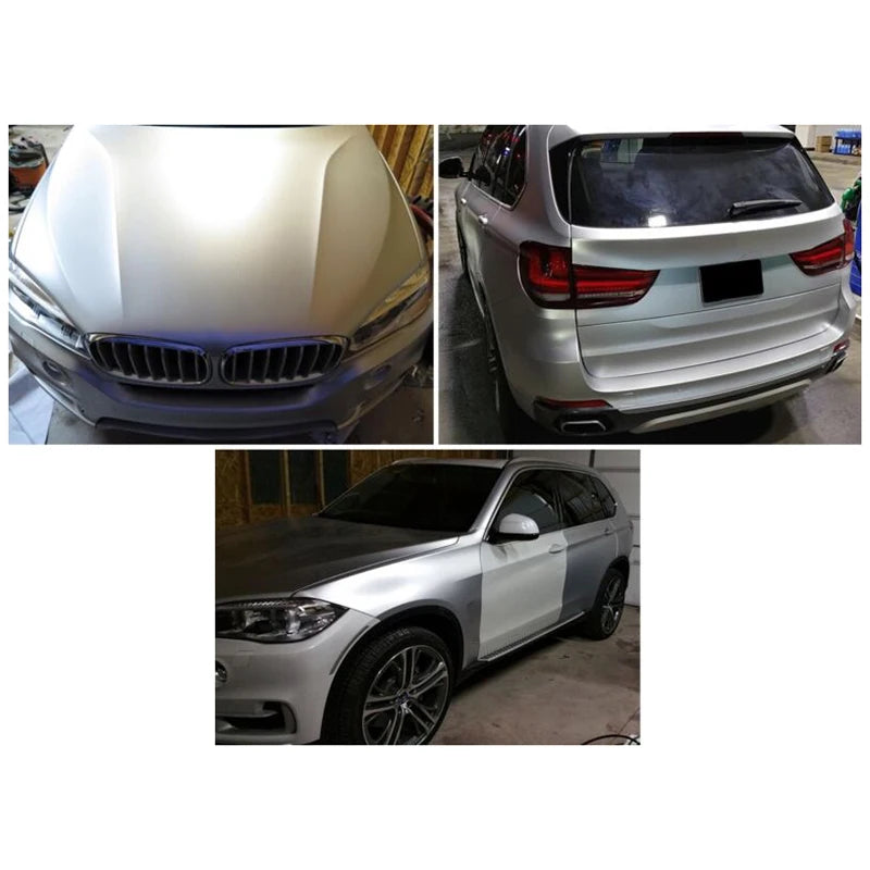 150CM Body Wrap Film Satin Matte Chrome Metallic Silver