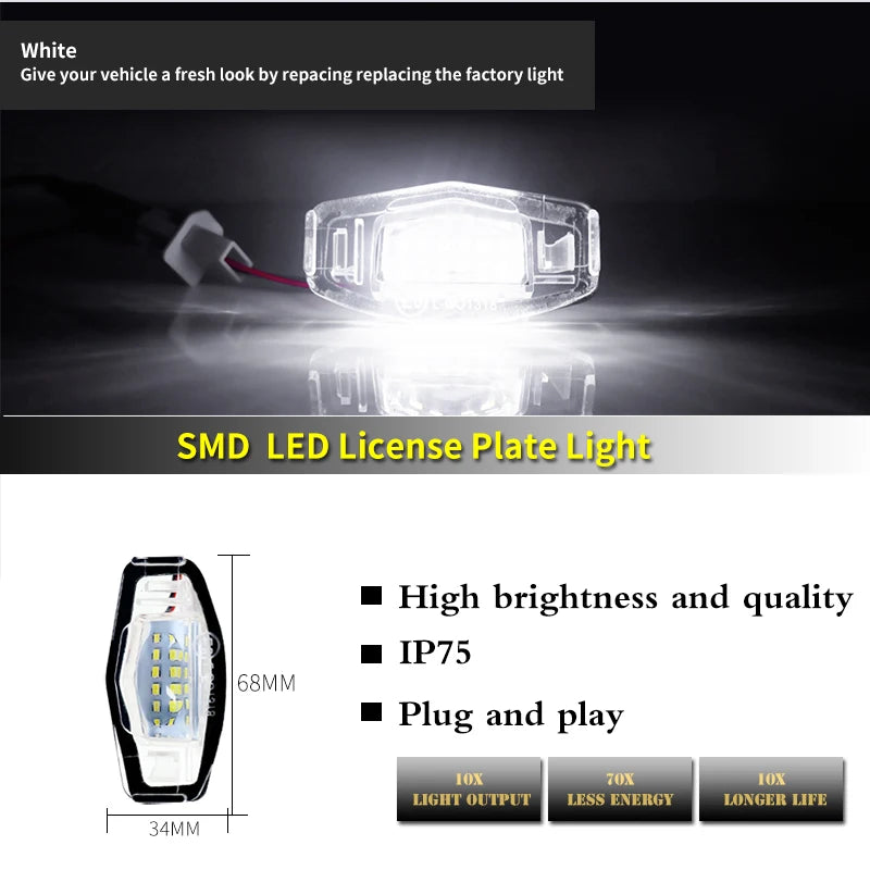 For Acura Mdx Rl Tl Tsx Ijdm Xenon White oem-fit License Plate