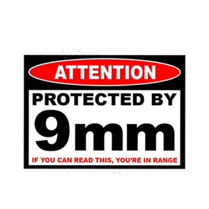 Protected Mm Warning Sticker Pistol Gun Case Safe Ammo