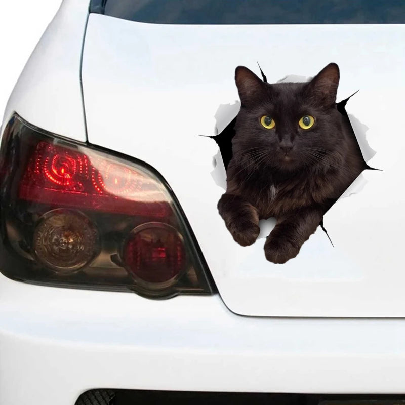 S30979 self-adhesive Decal Resting Black Cat Sticker Motorcycle