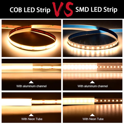 Ul Listed Cob Strip 320 480 Leds M 16.4ft