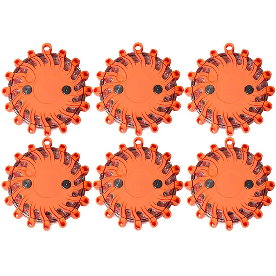 Pack Rechargeable Red Disc Warning Beacon Emergency Road Flares