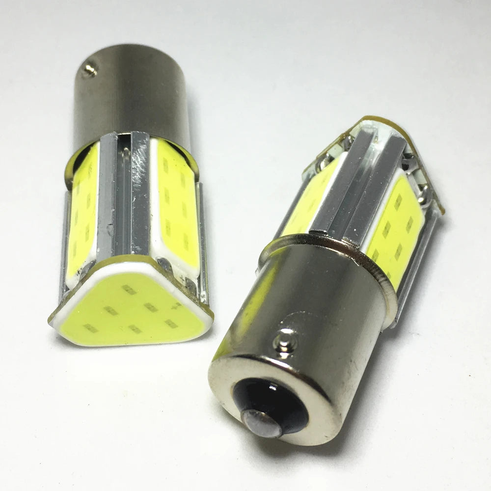 2PCS P21W ba15s 1156 Cob Brake White Red Reverse