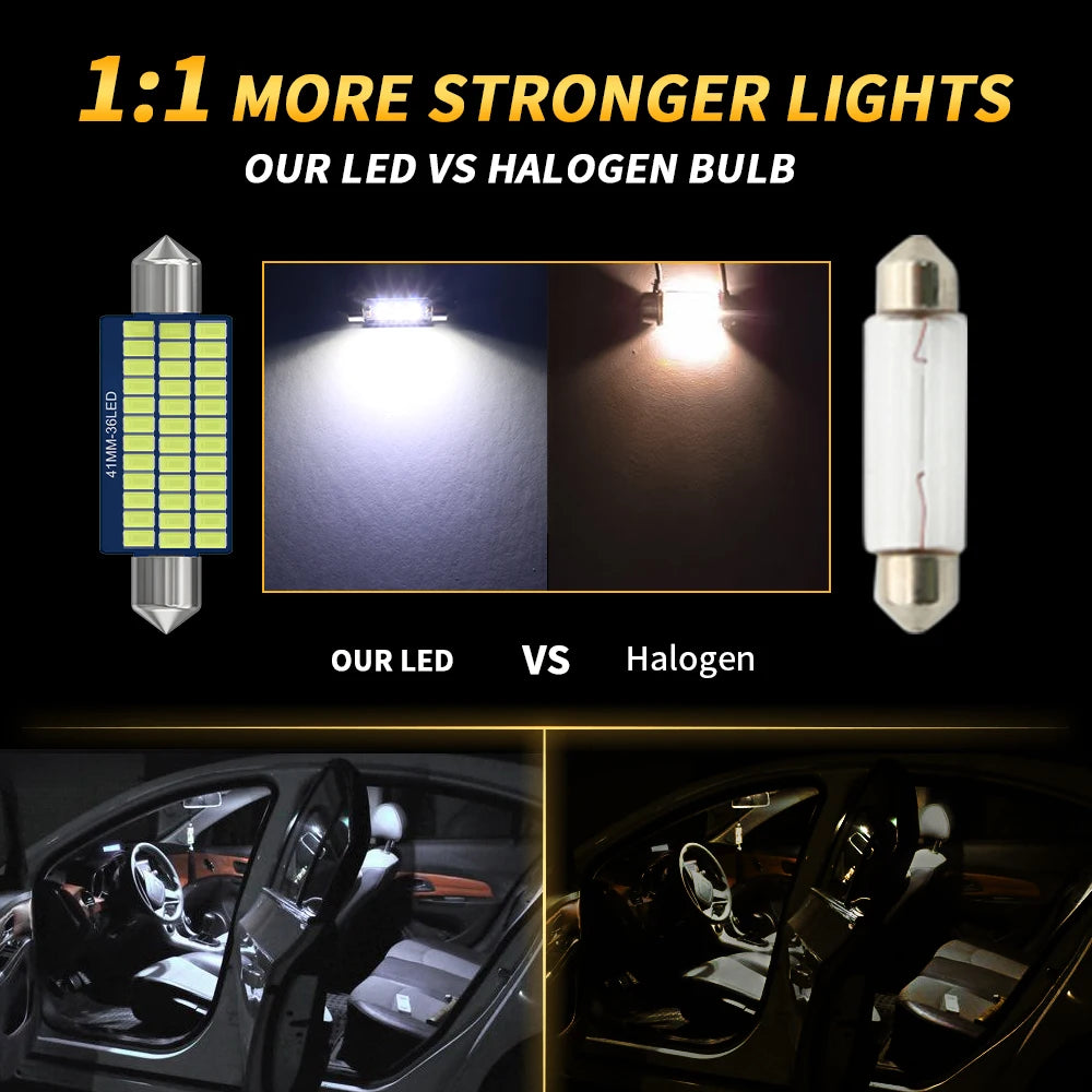 For Interior Lamps License Plate Lighting 2PCS Canbus Festoon