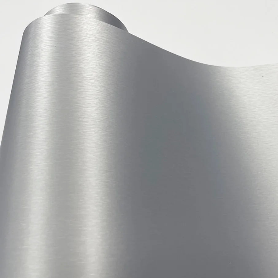 Air Drain Silver Brushed Aluminium Vinyl film-car Wrap Sticker