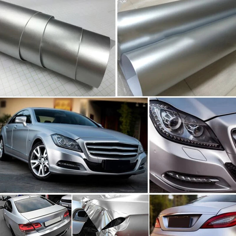 150CM Body Wrap Film Satin Matte Chrome Metallic Silver