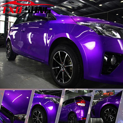 58x152cm Glossy Pearl Purple Metallic Glitter Wrap Sticker Wraps