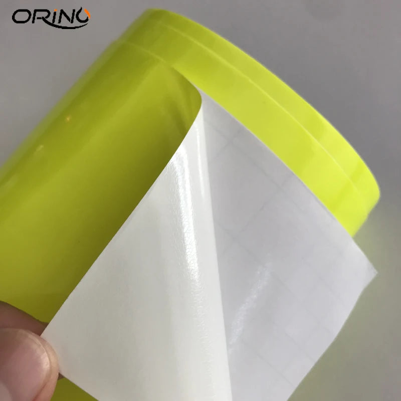 Glossy Fluorescent Yellow Wrap Foil Air Release Bubble Motorcycle