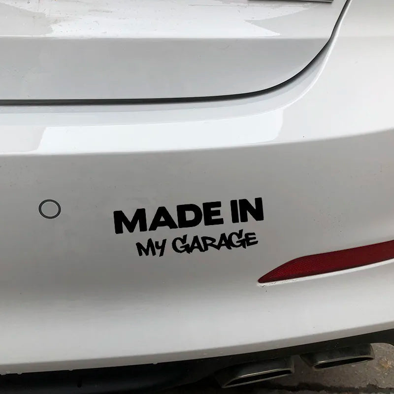 Funny Made In My Garage Stickers Automobiles Motorcycle Body