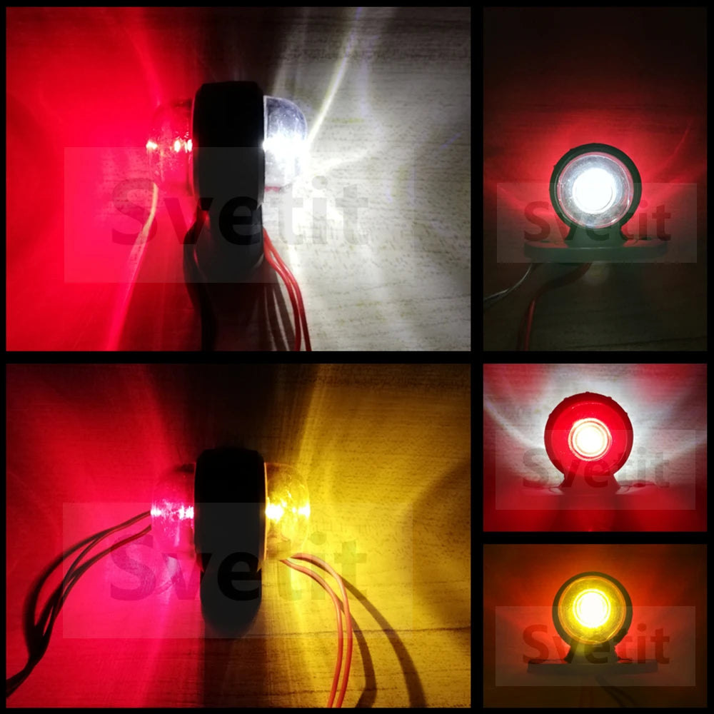 For Trailer Tractor Clearance Light Red 2PCS Position Truck Rear