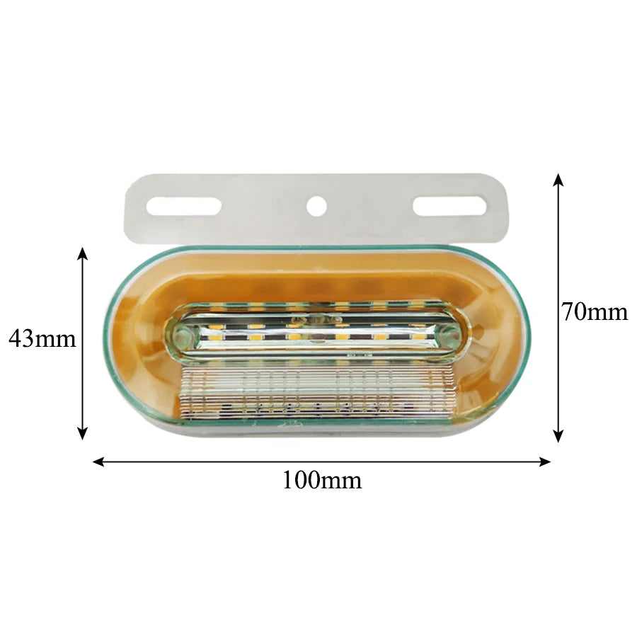 10PCS 24V Truck Side Marker External Signal Indicator Warning