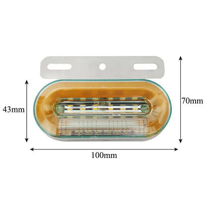 10PCS 24V Truck Side Marker External Signal Indicator Warning