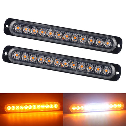 2X 12 ultra-thin Strobe Motorcycle Truck Side Warning Flashing