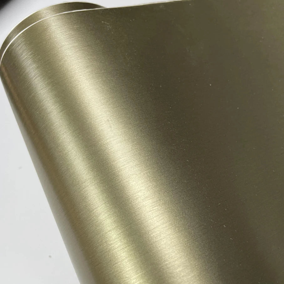 50cmx300cm Champagne Gold Aluminum Metallic Brushed Vinyl Wrap