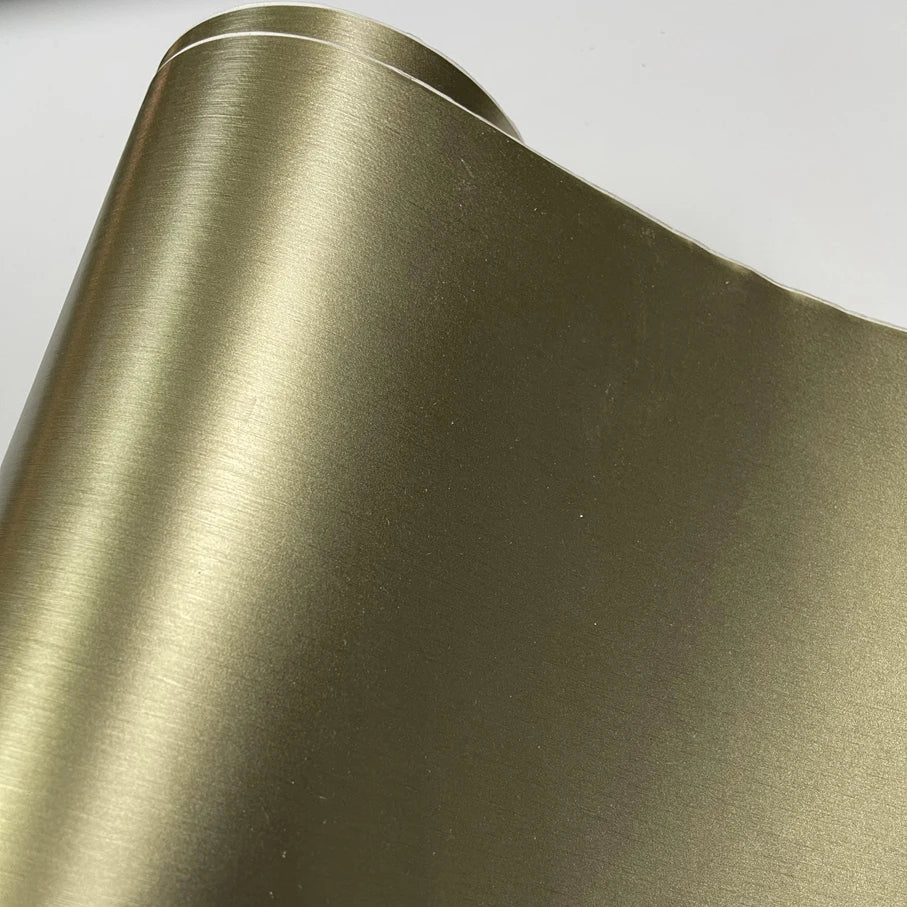 50cmx300cm Champagne Gold Aluminum Metallic Brushed Vinyl Wrap
