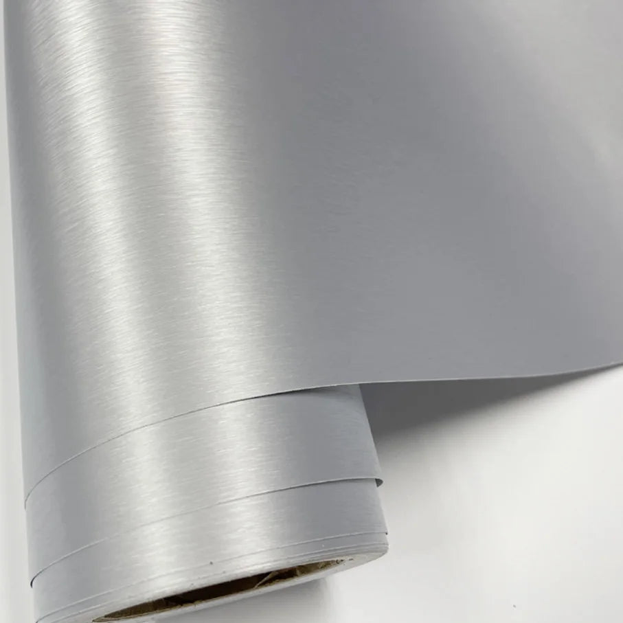 Air Drain Silver Brushed Aluminium Vinyl film-car Wrap Sticker