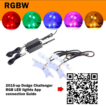 For Dodge Challenger Bluetooth APP Ultra Bright Multi Color Rgbw