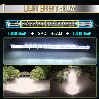 For ATV Co Super Slim 12D Bar Spot Flood 60W 180W