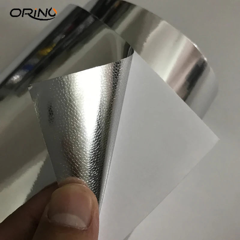 10CM Width Gloss Chrome Mirror Silver Vinyl Wrap Sticker