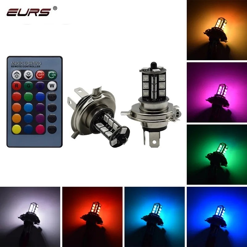 Eurs 2PCS H4 H7 H11 H1 multi-color RGB Fog