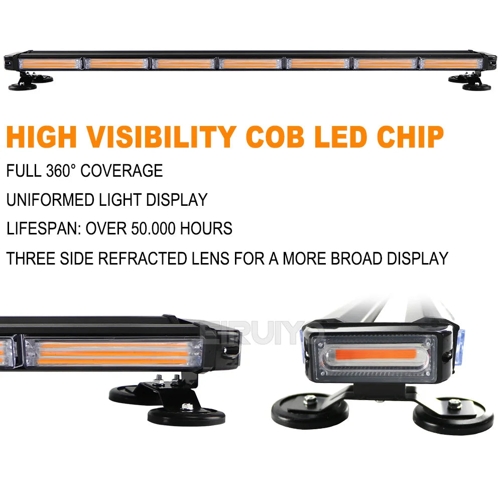 Four Side Cob Strobe Bar Truck Fireman Warning Emergency