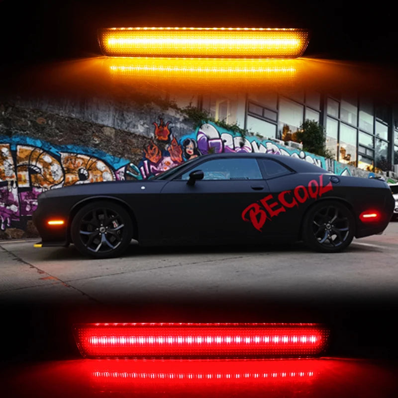 For 2015-up Dodge Challenger Amber Red Front Rear Side Marker