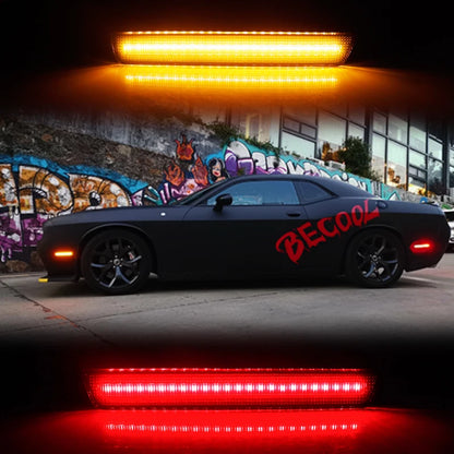 For 2015-up Dodge Challenger Amber Red Front Rear Side Marker