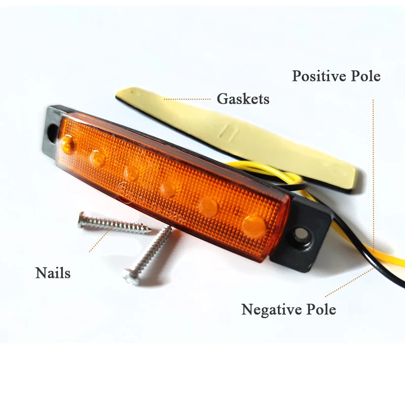 10PCS 12V 24V Side Marker Indicator Front Rear Trucks