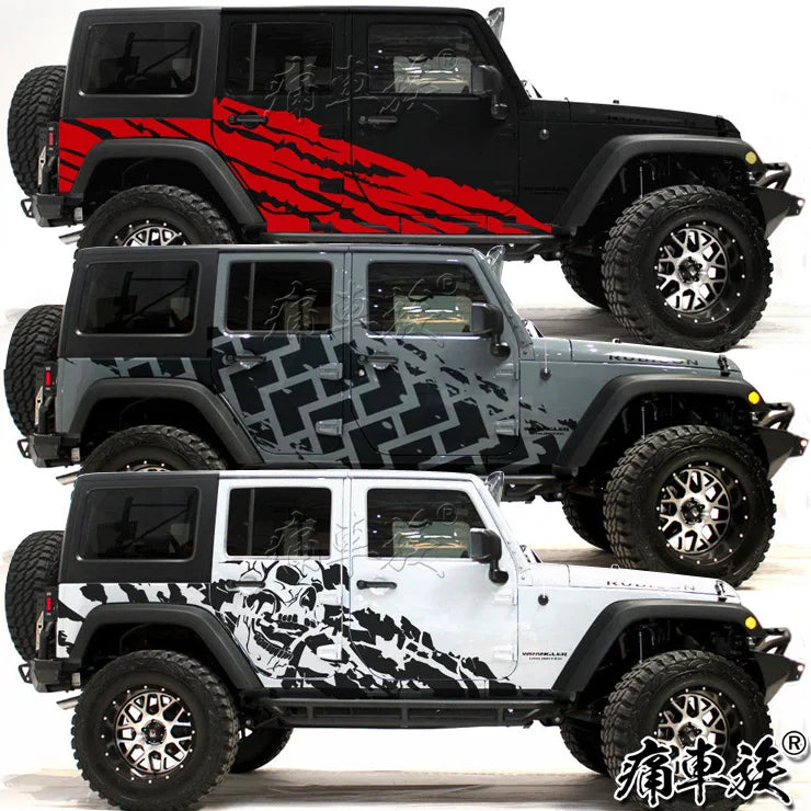 For Jeep Wrangler Sticker Pull Flower Body Side Stickers
