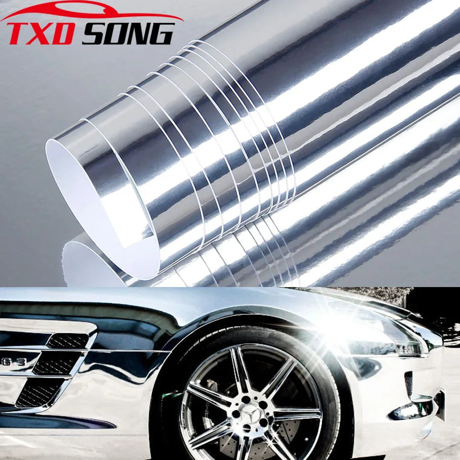 Premium Stretchable Mirror Silver Chrome Flexible Vinyl Wrap