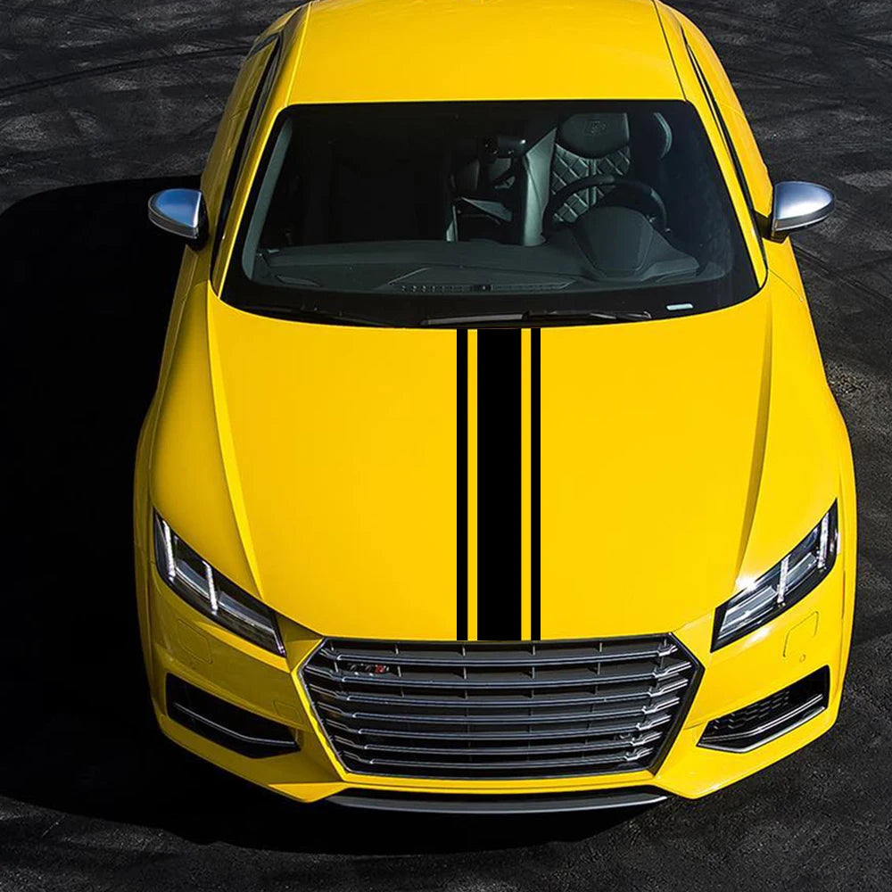 Hood Cover Sticker Long Stripe Racing Sports Stylish Bonnet