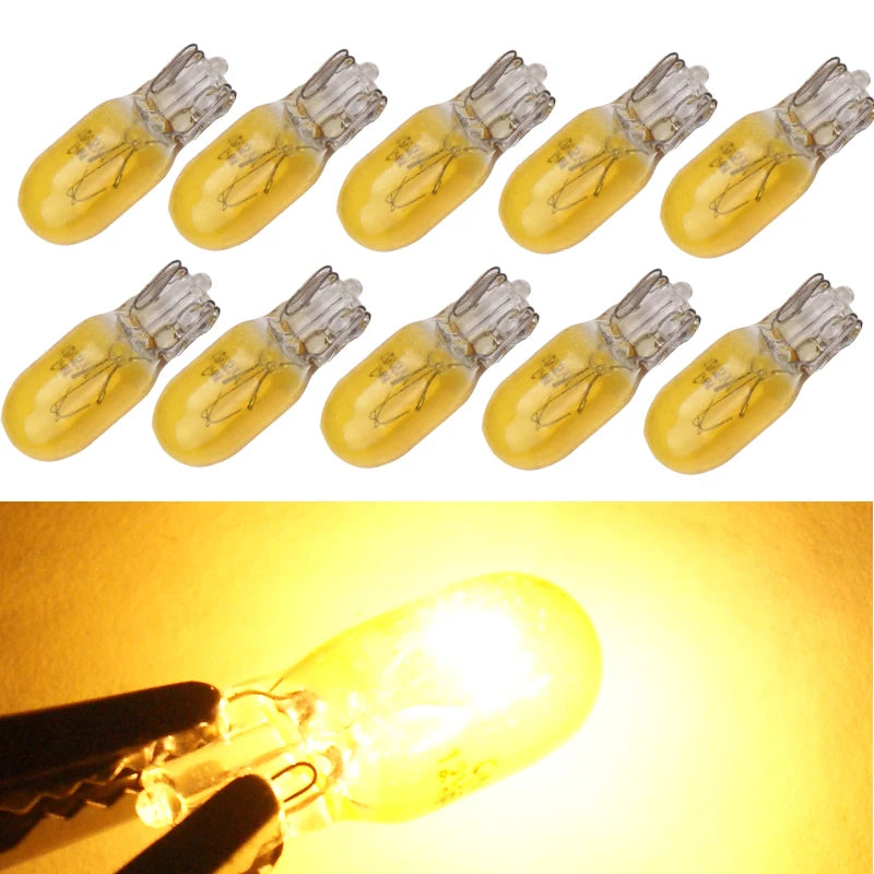10PCS Yellow Color T10 W5W Halogen Bulbs 194 158