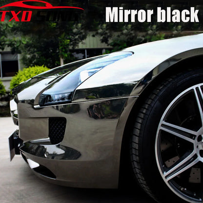 Sizes Premium Stretchable Black Chrome Mirror Flexible Vinyl Wrap