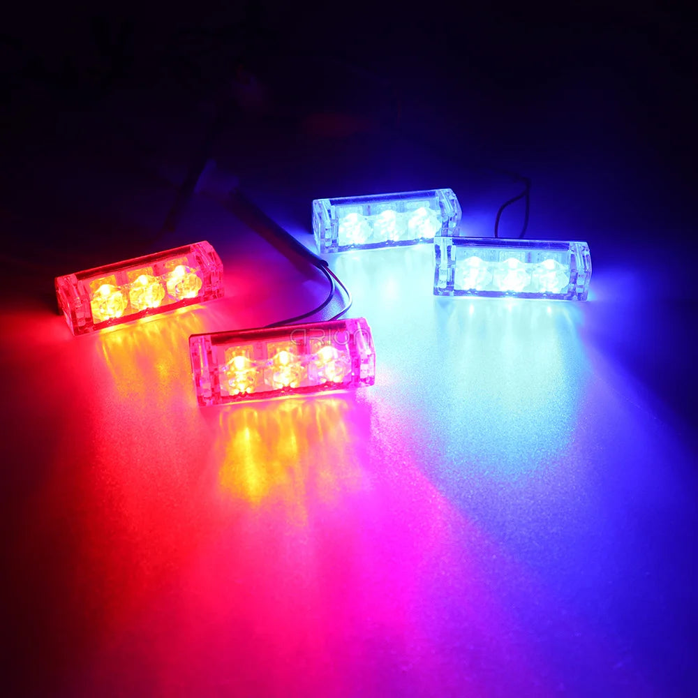 12V Grille Strobe Head 4X3 MINI Flash Daytime Running