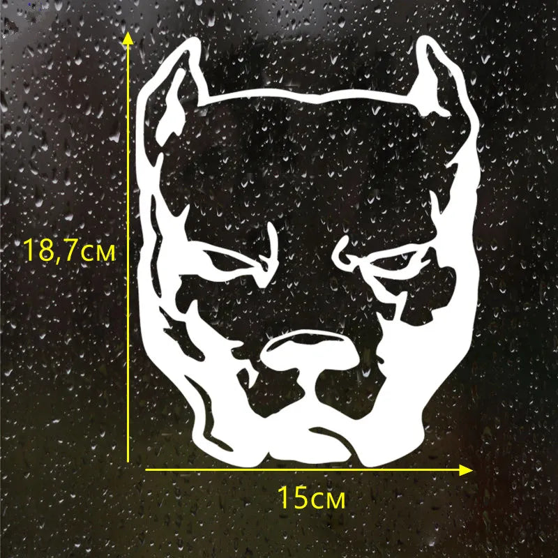 CK2231 Various Sizes Pitbull Funny Sticker Vinyl Decal White