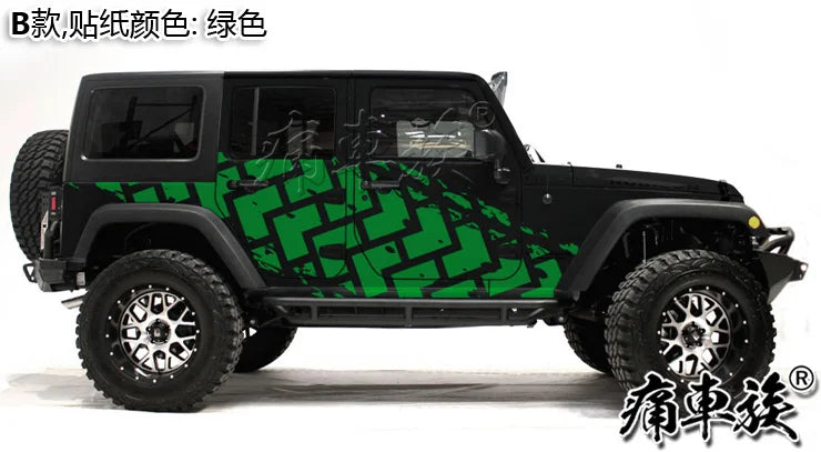 For Jeep Wrangler Sticker Pull Flower Body Side Stickers