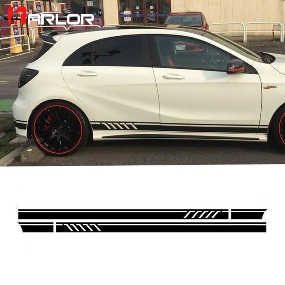 For Mercedes Benz Amg A C 2PCS Lot Waist Side Skirt Stickers