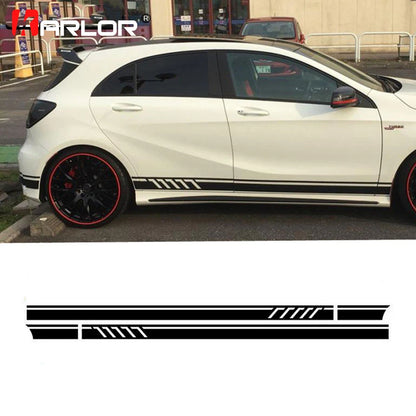 For Mercedes Benz Amg A C 2PCS Lot Waist Side Skirt Stickers
