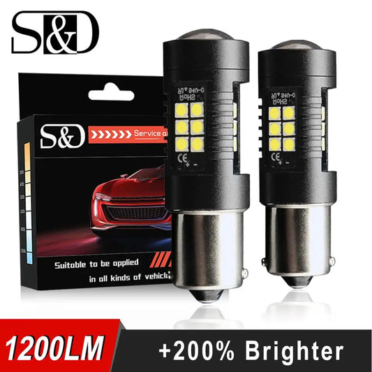 2PCS P21W 1156 ba15s Bulbs 1200LM Turn Signal Reverse