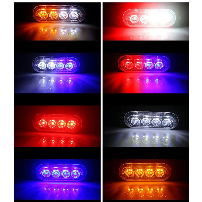 4LED Strobe Warning Grill Flashing Breakdown Emergency Truck