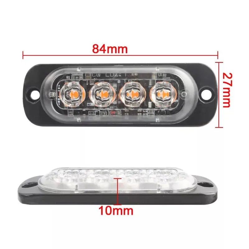 4LED Strobe Warning Grill Flashing Breakdown Emergency Truck