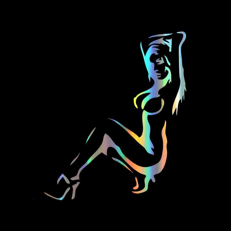 Sticker Viny 13.2 15.6cm Beautiful Girl Silhouette Funny 3D