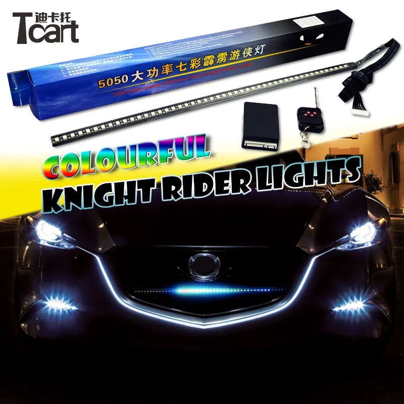 54CM RGB 48LED Knight Night Rider Strip Wireless Remote