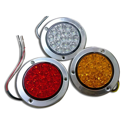 2PCS 16-led Tail back-up Reverse Lamps Round Clear Lens