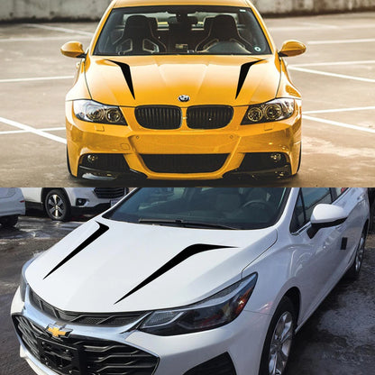 2PCS 100cmx26cm Hood Cover Stickers Vinyl Film Long Stripe