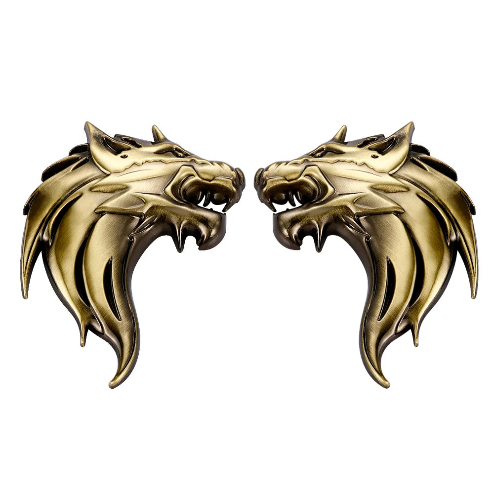 Wolf Wolverene Head 100 3D Metal Motorcycle Logo Emblem