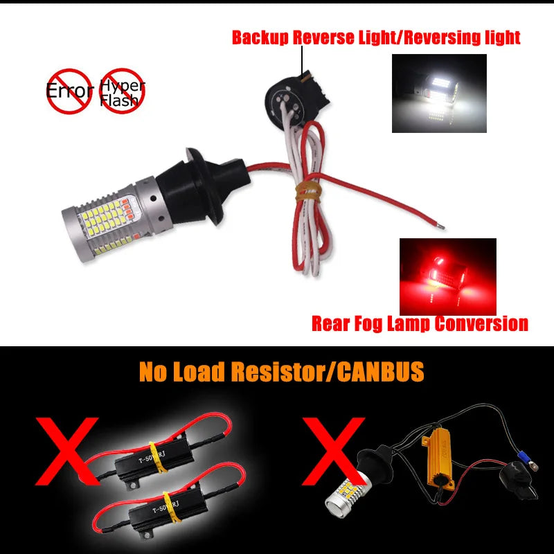 1156 White Red dual-color Canbus P21W ba15s 7506 Bulbs